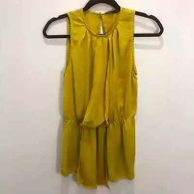 Zara Basic Yellow Sleeveless Flowy Polyester Career Casual Blouse Size XS EUC • $16