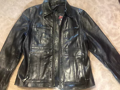 Vintage  Flying Bikes Of Oakwood NY Branch Woman's Med Leather Jacket • £43.43