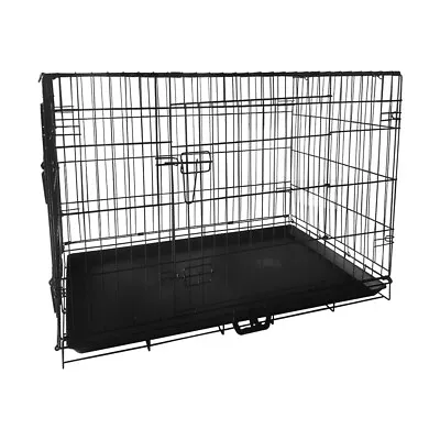 36  Dog Crate For Medium Dogs 2 Doors With Removal Tray Folding Metal Pet Cage • $49.99