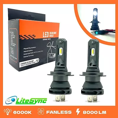 Micro H7 V12 CSP LED Headlight Bulbs Kit 8000lm For Audi Q7 2006-Onwards • £14.99