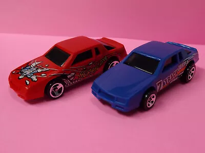 Loose Hot Wheels Lot Of 2 87 Monte Carlo Aero Coupe Chevy Stocker Red & Blue • $5.49