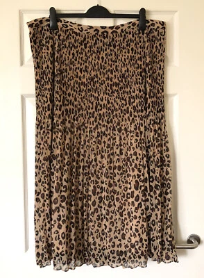 £12.50 • Buy Marks And Spencer Animal Print Chiffon Midi Skirt, Brown, Size 24 Short, New £35