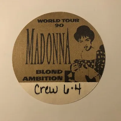 1990 Madonna Blond Ambition Tour Backstage Crew Pass Original Round Gold • $19.90