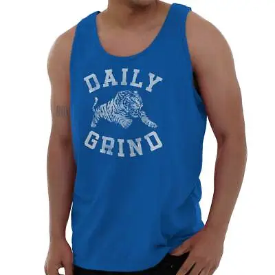 Daily Grind Funny Gym Workout Tiger Lifestyle Adult Tank Top Sleeveless T-Shirt • $19.99