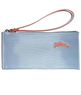Longchamp Le Pliage Club Medium Cosmetic Case Flat Nylon Wristlet ~NEW~ Blue • $44