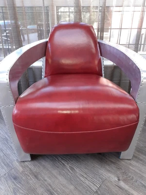 £549 • Buy Mars Halo Chair Red Leather Siskel Van Haaren 