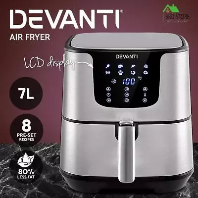 Devanti Air Fryer 7L LCD Fryers Oil Free Oven Airfryer Kitchen Healthy Cooker • $115.64