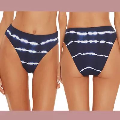 NEW Becca [ Small ] Danielle Iconic High Waist Bikini Bottoms Marina Blue T223 • $27