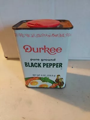 Vintage DURKEE Black Pepper SPICE TIN Advertising BACON & EGGS Breakfast 4 1/2   • $10