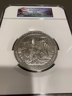 2010 P 5 Oz Silver 25c Yellowstone Ngc Sp 68 • $375