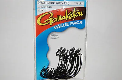 Gamakatsu 3/0 Offset Ewg Shank Worm Tube Senko Hook Value Pack 58413-25 Bass • $14.95