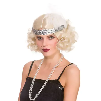 Ladies Blonde Brown 1920s Wig Gatsby Flapper 20s Fancy Dress Movie Star • £9.99