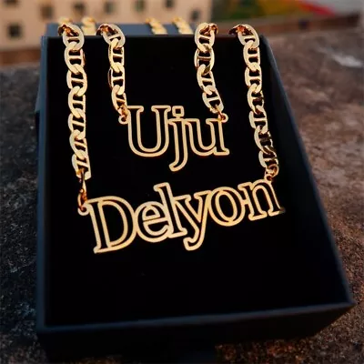 Stainless Steel Personalized Pendant Chain Customized Name Necklace Men Women • $19.25