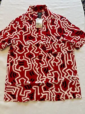 KEITH HARING Short Sleeve H&M Button Down Shirt NWT SM L XL XXL NWT • $39