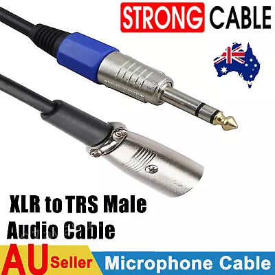 XLR To TRS 6.35mm Audio Cable Microphone Balanced Male 1/4  Stereo Jack Cable AU • $14.99