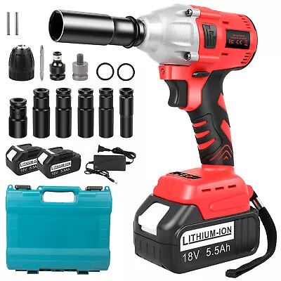 20V Cordless Impact Wrench 1/2  650Nm High Torque Brushless Drill Battery  • $68.99