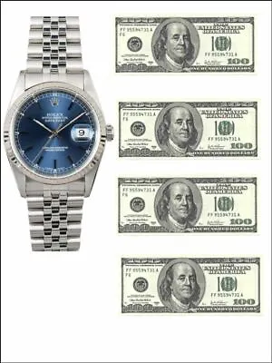 Fashion Watch Luxury Watch Dollars Money Edible Cake Topper Kit Wafer Or Icing • £5.91