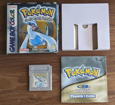 Pokemon SILVER Game Nintendo Gameboy Colour Boxed GENUINE And TESTED. SAVES. • £179.99