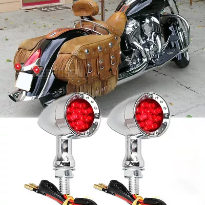 Chrome Bullet Motorcycle LED Turn Signal Blinker Lights For Indian Chief Vintage • $21.89