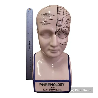Vintage Phrenology By L.N. Fowler Head Bust Coin Bank Scientific Psychology ~12  • $29.99