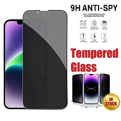 $7.99 • Buy Privacy Tempered Glass Screen Protector For IPhone 14 13 12 11 Pro Max Xs XR