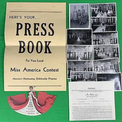 Vintage 1950s Press Book For Local Idaho Miss America Pageant Photos Contract • $150