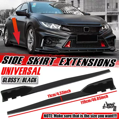 Universal Glossy Black Car 119cm Side Skirt Extension Splitter Protector Lip New • $22.99