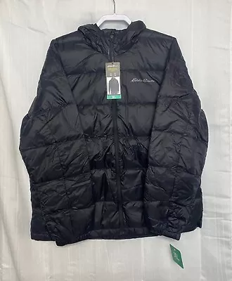 Eddie Bauer Men's Wide Channel Hooded Down Jacket ( XL - Black ) • $44.99