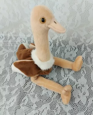 $7.99 • Buy STRETCH Ostrich Plush TY 1997 Beanie Babies Bird Brown White 11  Stuffed Animal 