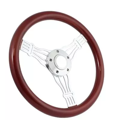 14  Boat Marine Light Wood Banjo Steering Wheel W/ 3/4  Tapered Keyway Adapter • $189.03