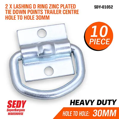 $28.50 • Buy 10x Lashing D Ring Zinc Plated Tie Down Points Trailer Centre Hole Anchor 01052