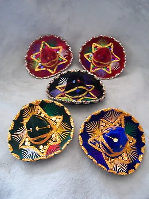 Set Of 5 Mexican Mini Charro HatsParty FavorsDecorationsSombrerosMARIACHI  • $25