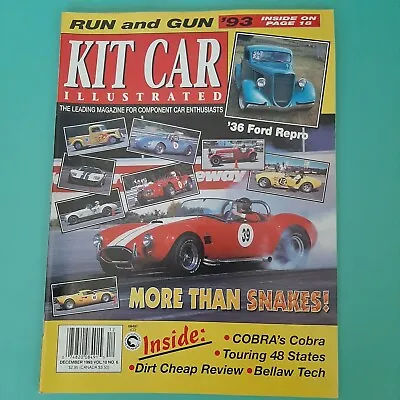 Vintage Kit Car Illustrated Magazine Dec 1993 36 Ford Repro Cobra • $9.75