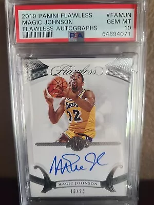 2019 Panini Flawless Magic Johnson Auto/25 💎 Mint PSA 10 Very Rare HOF Legend! • $2399