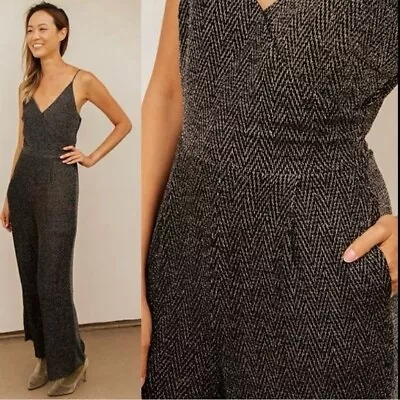 NEW Skies Are Blue Glitter Metallic Stretch Jumpsuit Women’s Size M • $49.99