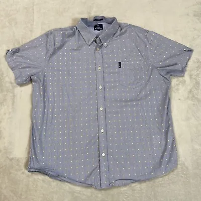 Ben Sherman Shirt Mens XL Gray Colorful Polka Dot Stretch Fit Button Down Short • $15.10