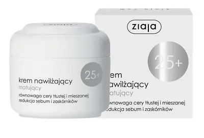 Ziaja Face Cream Moisturizing Mattifying Oil & Mixed Skin Sebum Reduction 25+ • £3.59