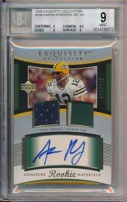 Aaron Rodgers 2005 Exquisite Collection RC Patch Autograph # 106 Auto BGS 9 • $12500