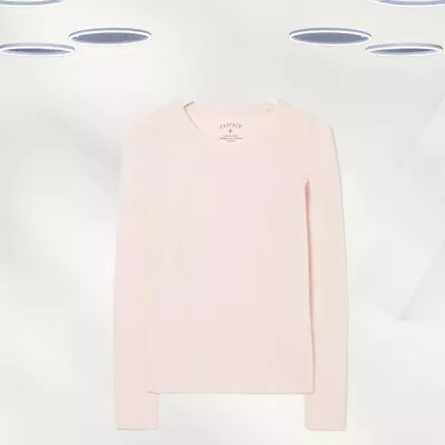 Ex Fat Face Women’s Long Sleeve Katie Organic Cotton T-Shirt In Soft Pink • £15.99