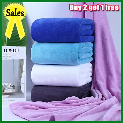 Large Microfibre Soft Beach Towel Sports  Travel Gym Camping Lightweight Towel • £6.59