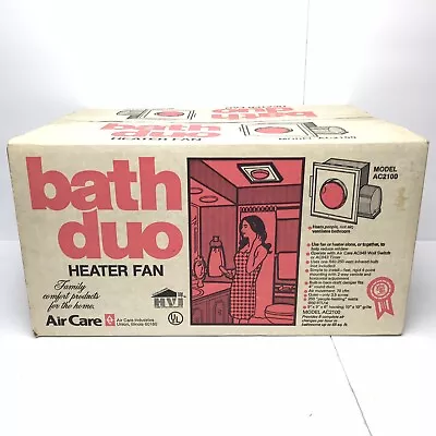 Air Care Bath DUO Bathroom Vent Fan/Heater Model AC2100 250W 70 CFM Rare Vintage • $188.95