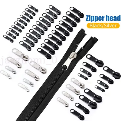 10/30x Universal Zippers Head Repair Kit Replacement Instant Zip Slider Zipper • £2.61