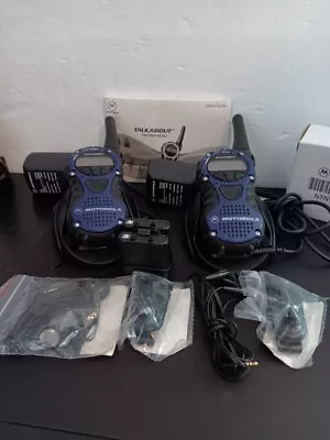 Motorola 2 Way Radios W/ Accessories.  2 Radios 2 Chargers 2 Batteries & More. • $50