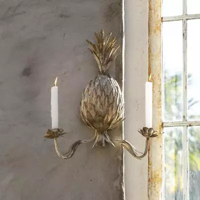 Gold Pineapple Wall Sconce Candle Holder Metal Pineapple Candlestick • £58