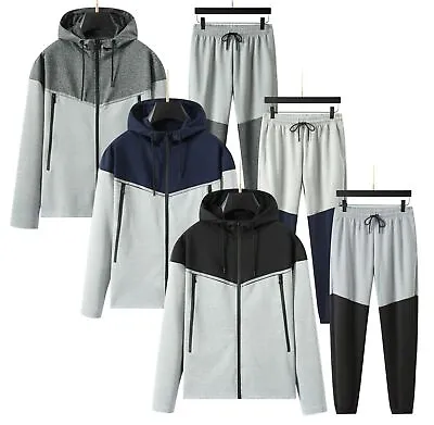 Men's High Fashion Tracksuit Set Zipped Pocket Scuba Designer Sweatshirt Joggers • £24.99