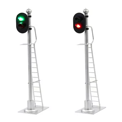 2pcs O Scale 1:43 Model Railway Signals Green Red Block Signal With Ladder • $20.99