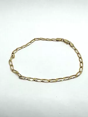 375 [9k] Yellow Gold 19cm Long Curb Link 6mm X3mm Bracelet With Oyster Clasp • $345
