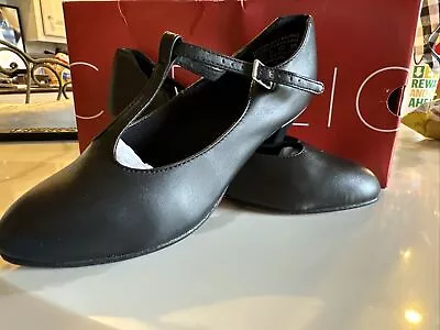 New! “Capezio” #750 T-Strap Black Character Shoe 5.5 • $19.99