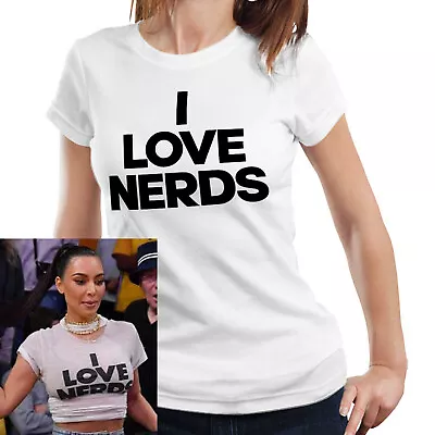 I Love Nerds Kim Tshirt Fitted Ladies Funny Geek Y2K 2000s 90s Nerdy Culture • $17.67