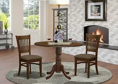 3pc Kitchen Dinette Dublin Table + 2 Vancouver Padded Seat Chairs In Espresso • $390